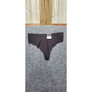 No Boundries Women's No Show Thong Black Soot Size 3X (21)
